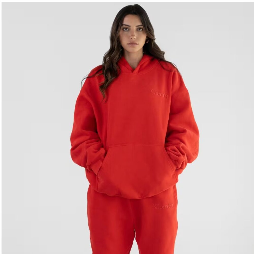 Crimson Minimalist COMFRT HOODIE SET
